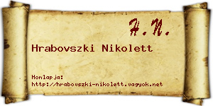 Hrabovszki Nikolett névjegykártya